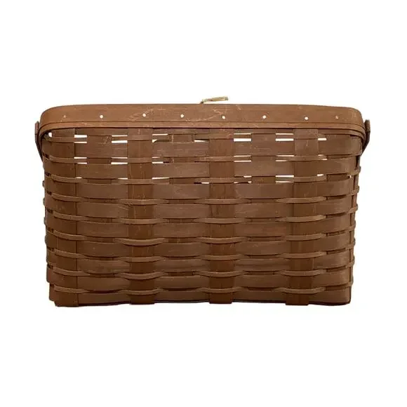 New Longaberger Large Desktop Sort & Store Basket Rich Brown Metal Ring 2009